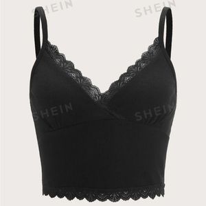 Contrast Lace Crop Cami Top